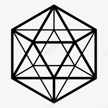 二十面体d20几何学图标图标