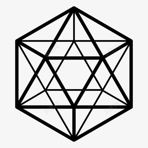 二十面体d20几何学图标svg_新图网 https://ixintu.com 二十 二十五 几何学 十面体 柏拉图 神圣 立体