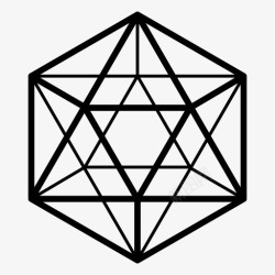 菱面体二十面体d20几何学图标高清图片