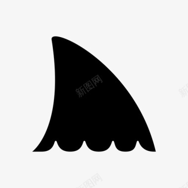 鲨鱼危险鳍图标图标