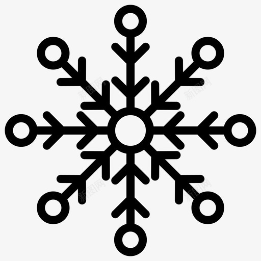 雪花圣诞节冬天图标svg_新图网 https://ixintu.com 冬天 加粗 圣诞节 粗线条 雪花