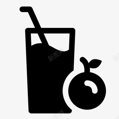 橙汁饮料生活方式图标图标