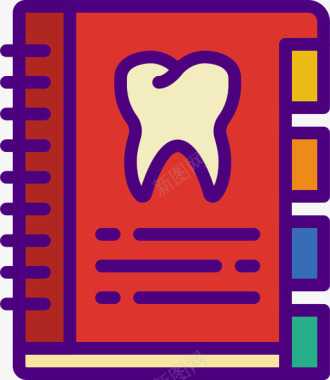 议程牙科学10线性颜色图标图标