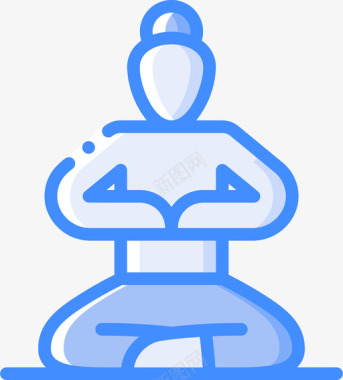 姿势瑜伽29蓝色图标图标