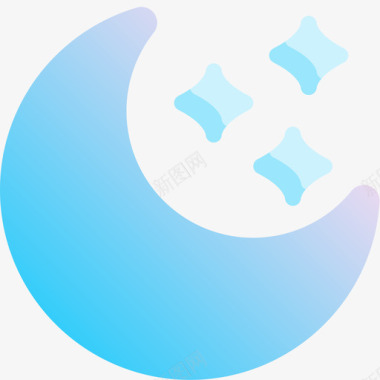 月亮晚安2蓝色图标图标