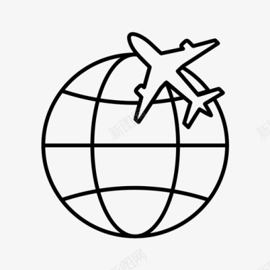 世界旅游飞机运输图标图标