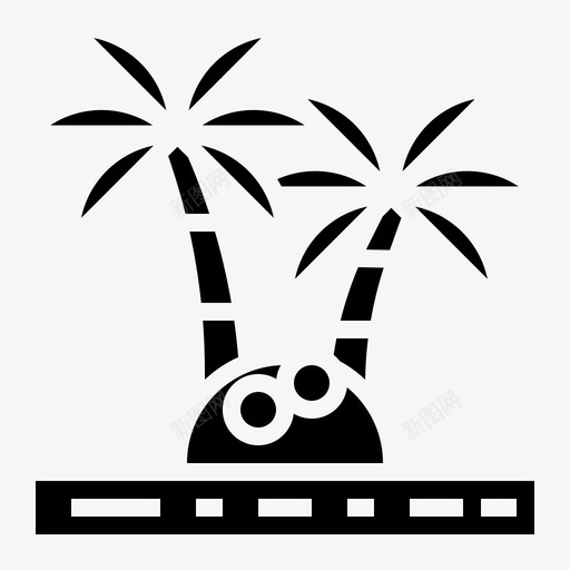 岛椰子棕榈图标svg_新图网 https://ixintu.com 夏天 户外 景观 棕榈 椰子