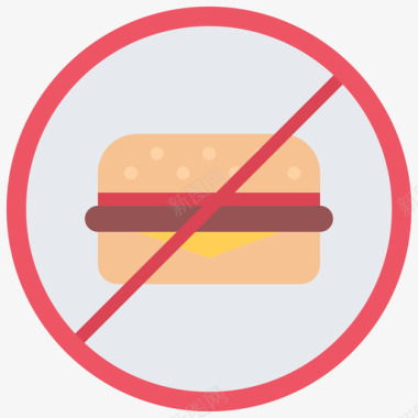 不吃快餐节食5平淡图标图标