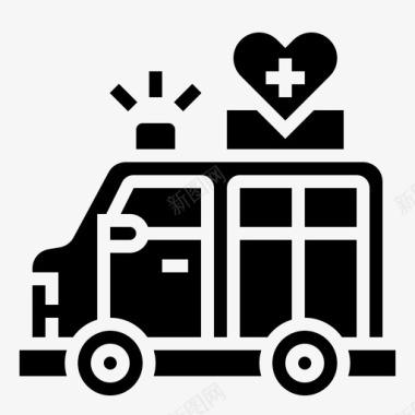 汽车救护车献血图标图标