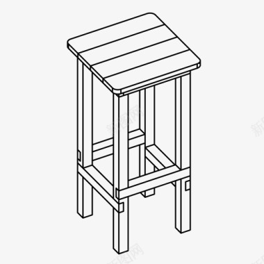 凳子柜台凳子家具图标图标