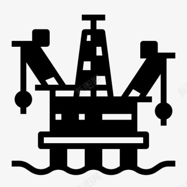 石油钻井平台能源海洋图标图标