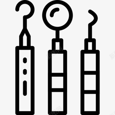 牙科工具牙科11线性图标图标