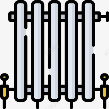 散热器管道工34线性颜色图标图标