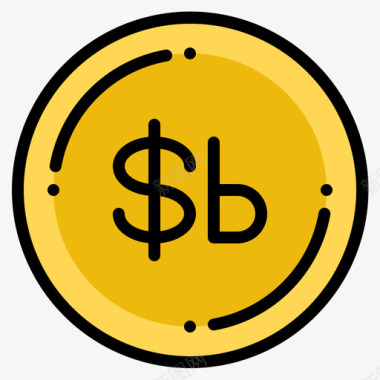 玻利维亚诺货币102线形颜色图标图标