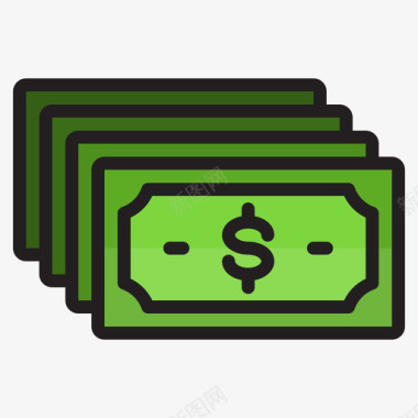 金钱财务30线性颜色图标图标