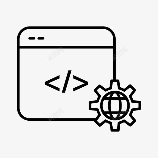 网络开发cog编程图标svg_新图网 https://ixintu.com 开发 开发网 编程 网站 网络
