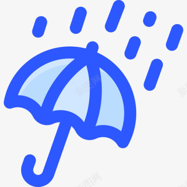 雨伞天气299蓝色图标图标
