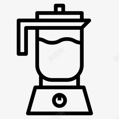搅拌机咖啡店134直线型图标图标