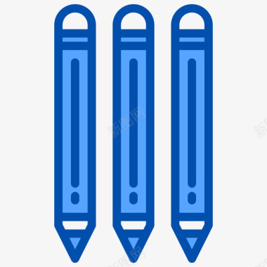 铅笔学校128蓝色图标图标