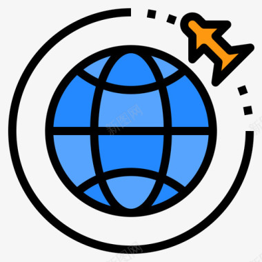 全球机场151线性颜色图标图标