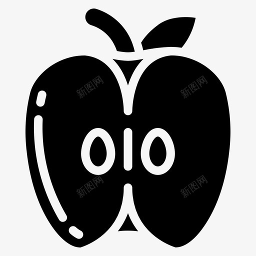 半个苹果吃食物图标svg_新图网 https://ixintu.com 健康 半个 字形 水果 苹果 食物