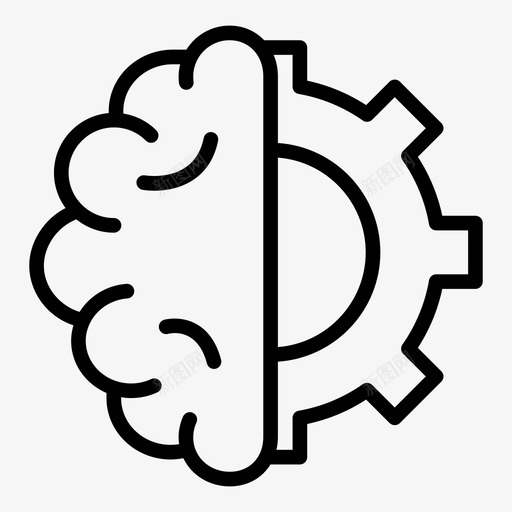 人工大脑配置图标svg_新图网 https://ixintu.com 人和 人工 人工智能 大脑 智能 机器 机器人 线图 设置 过程 配置