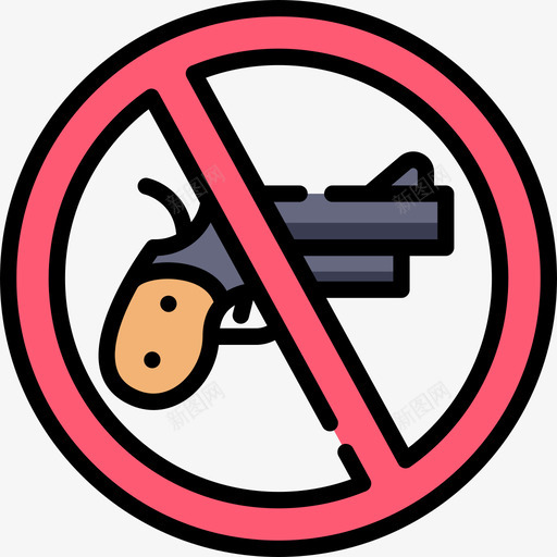 禁止使用武器禁止使用信号5线性颜色图标svg_新图网 https://ixintu.com 使用 信号 武器 禁止 线性 颜色