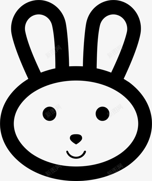 兔子头动物兔子图标svg_新图网 https://ixintu.com 兔子 动物 复活节 耳朵