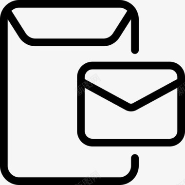 办公室邮件和信封通信邮件图标图标