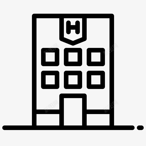 酒店度假17线性图标svg_新图网 https://ixintu.com 度假 线性 酒店