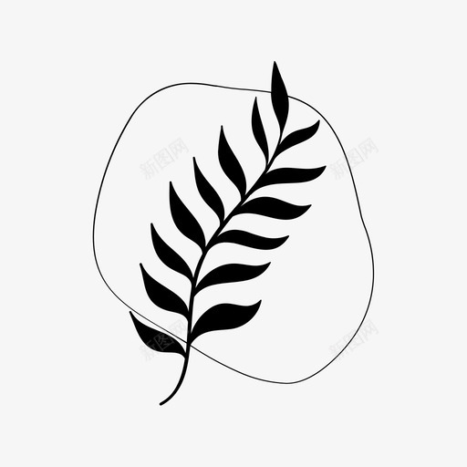 树枝叶手工绘制自然图标svg_新图网 https://ixintu.com 手工 枝叶 树枝 绘制 自然