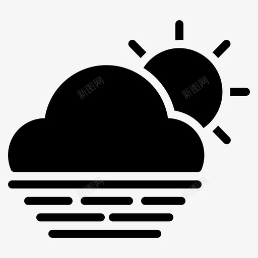 早晨暖和云天气图标svg_新图网 https://ixintu.com 固体 天气 字形 早晨 暖和