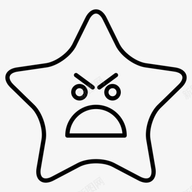 明星愤怒表情符号图标图标