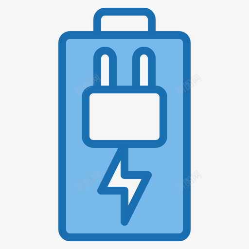 电池插头1蓝色图标svg_新图网 https://ixintu.com 插头 电池 蓝色