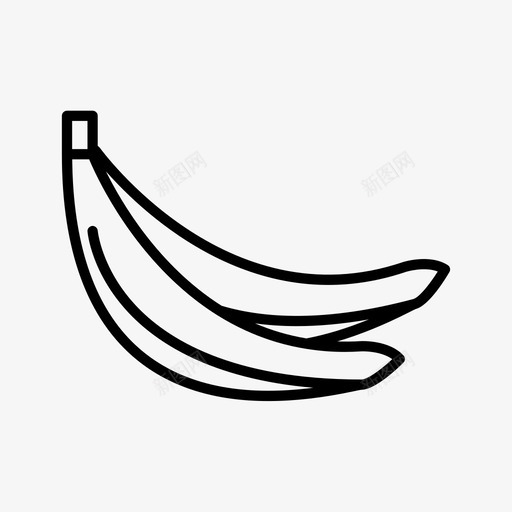 香蕉食用食品图标svg_新图网 https://ixintu.com 新鲜 水果 蔬菜 食品 食用 香蕉