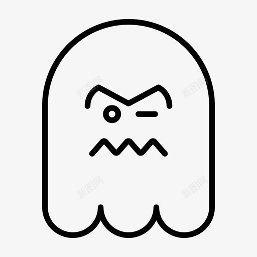 幽灵表情幻影图标svg_新图网 https://ixintu.com 1行 幻影 幽灵 眨眼 表情