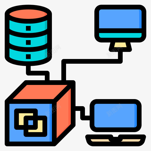 应用大数据78线颜色图标svg_新图网 https://ixintu.com 大数 应用 数据 颜色