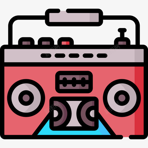 Boombox媒体技术26线性颜色图标svg_新图网 https://ixintu.com Boombox 媒体 技术 线性 颜色