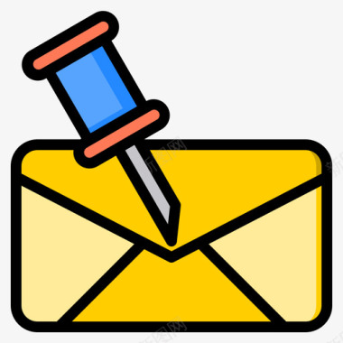 Pin电子邮件68线形颜色图标图标