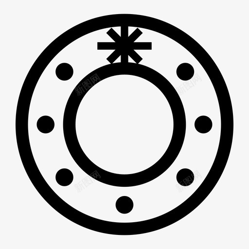 花环圣诞装饰图标svg_新图网 https://ixintu.com 叶子 圣诞 花环 装饰
