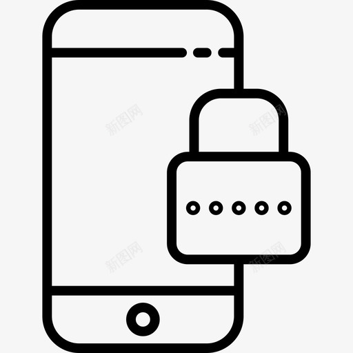 Pincode安全11轮廓图标svg_新图网 https://ixintu.com 安全 轮廓