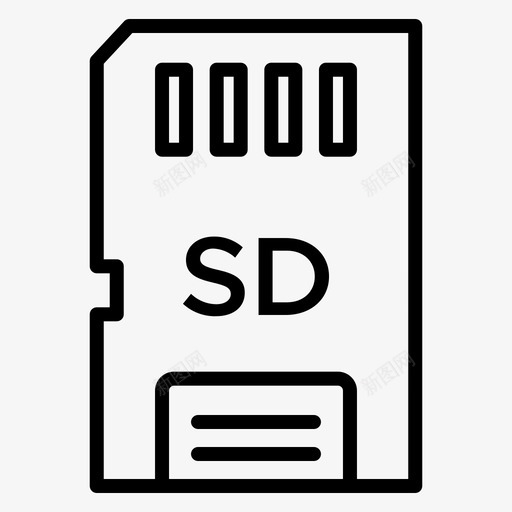 微型Sd硬件41线性图标svg_新图网 https://ixintu.com Sd 微型 硬件 线性