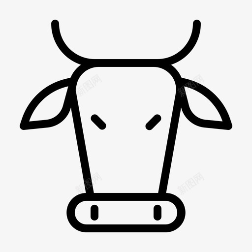 牛动物公牛图标svg_新图网 https://ixintu.com 公牛 农场 动物 哺乳动物 满足 生产线