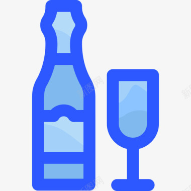 香槟意大利菜3蓝色图标图标