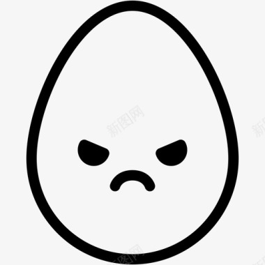 愤怒鸡蛋表情图标图标