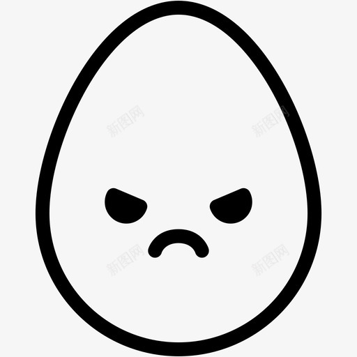 愤怒鸡蛋表情图标svg_新图网 https://ixintu.com 情绪 感觉 愤怒 表情 鸡蛋