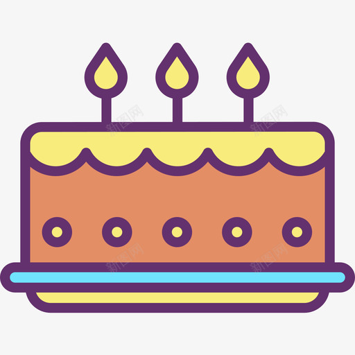 生日蛋糕派对和庆祝23线性颜色图标svg_新图网 https://ixintu.com 庆祝 派对 生日蛋糕 线性 颜色