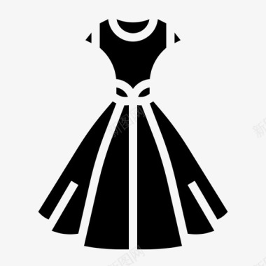 连衣裙服装女性化图标图标
