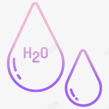 H2o科学技术4轮廓梯度图标图标