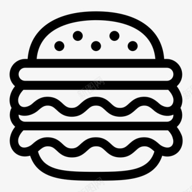 双层汉堡双层芝士汉堡快餐图标图标